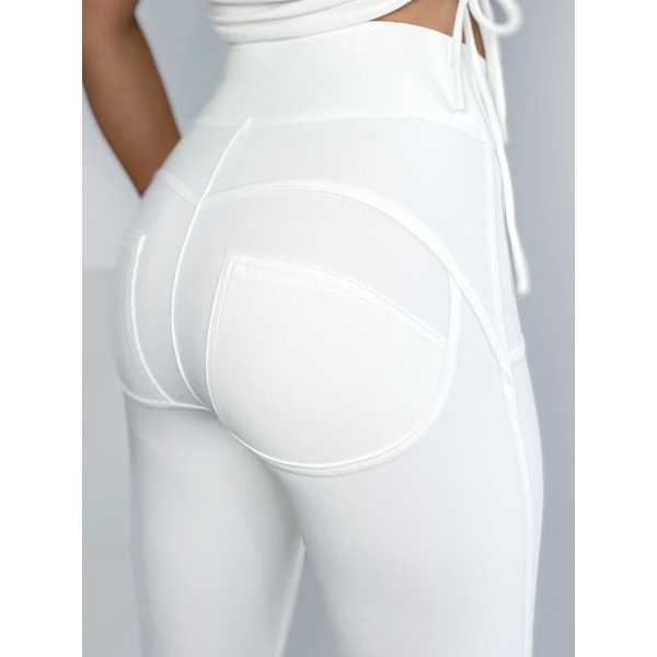 Legginsy modelujące / wysoki stan / PRĄŻKI WHITE /  S - M - L - XL
